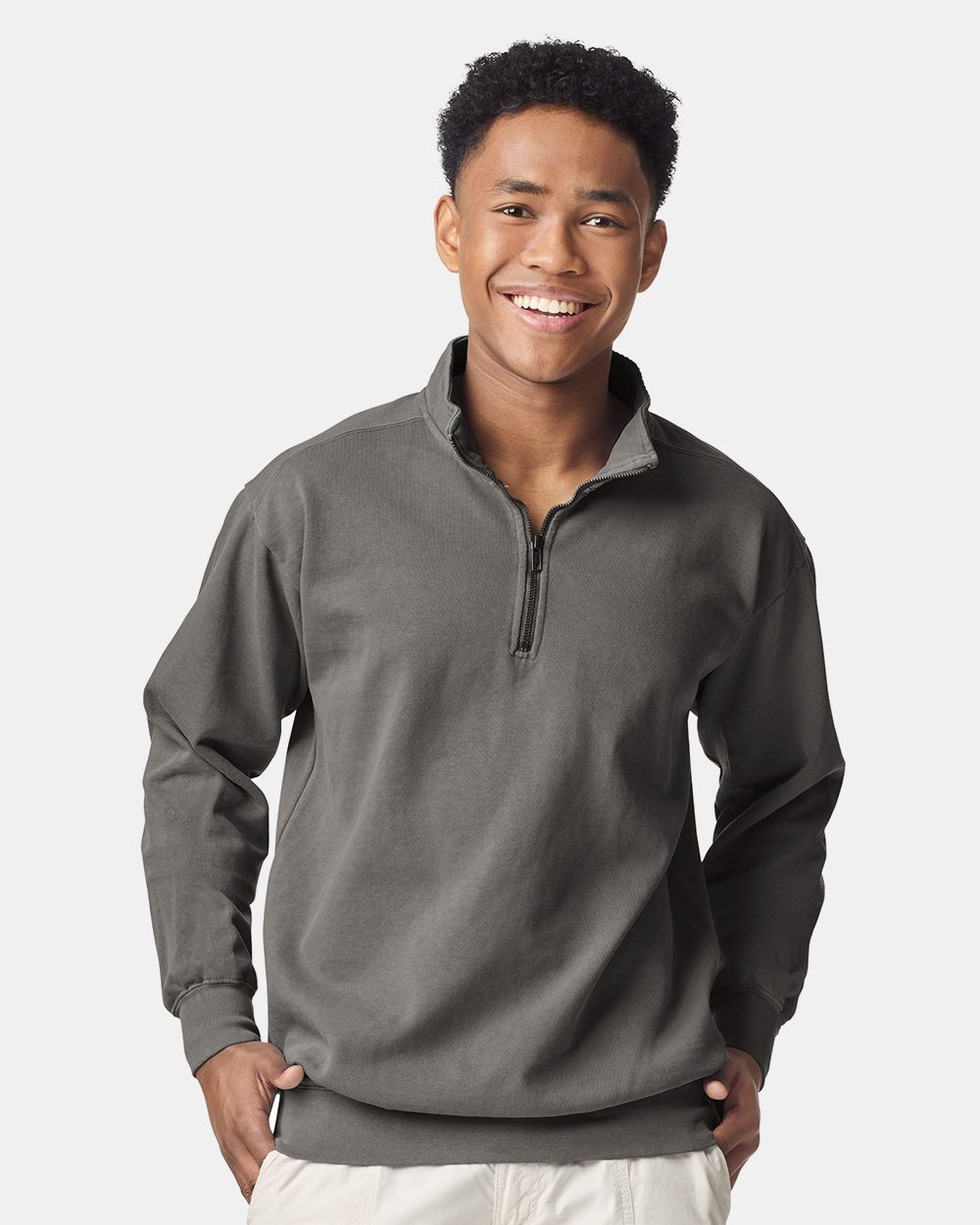 American Apparel Unisex Garment-Dyed Quarter-Zip Sweatshirt - 1580