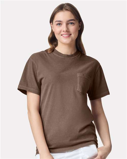 Comfort Colors Unisex Garment-Dyed Heavyweight Pocket T-Shirt - 6030 Espresso