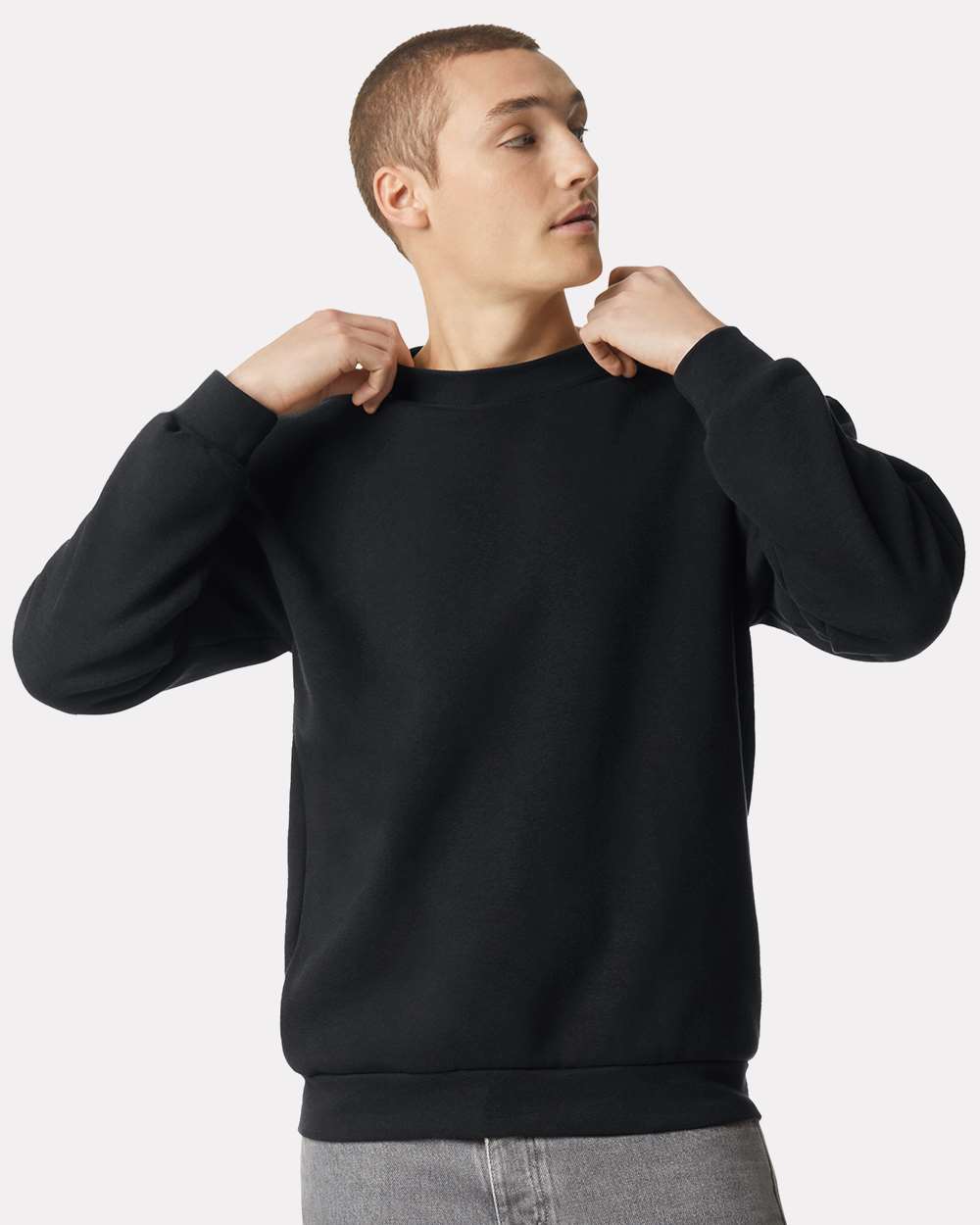 American Apparel Unisex ReFlex Fleece Crewneck Sweatshirt - RF496 Black