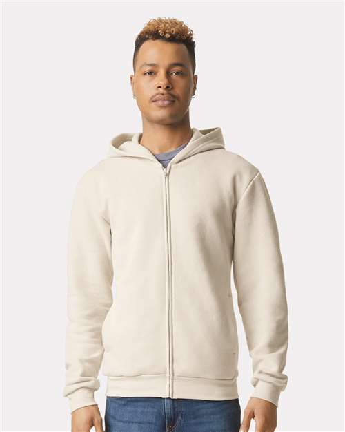 American Apparel Unisex ReFlex Fleece Full-Zip Hoodie Sweatshirt - RF497 Bone