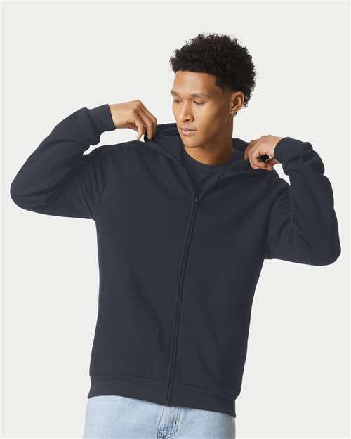 American Apparel Unisex ReFlex Fleece Full-Zip Hoodie Sweatshirt - RF497 Black