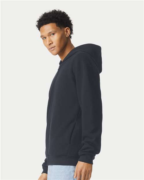 American Apparel Unisex ReFlex Fleece Full-Zip Hoodie Sweatshirt - RF497 Black