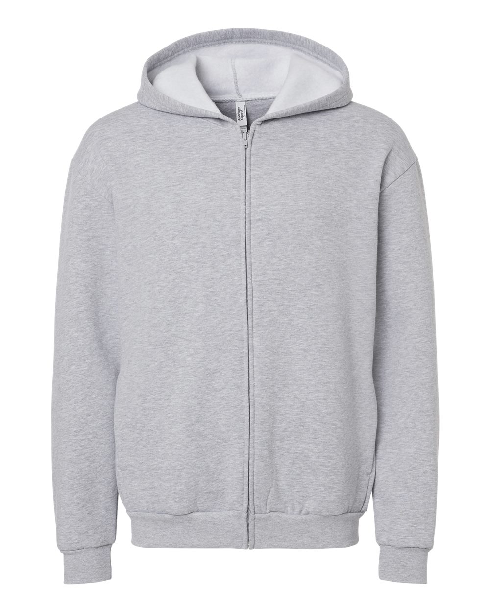 American Apparel Unisex ReFlex Fleece Full-Zip Hoodie Sweatshirt - RF497 Heather Grey