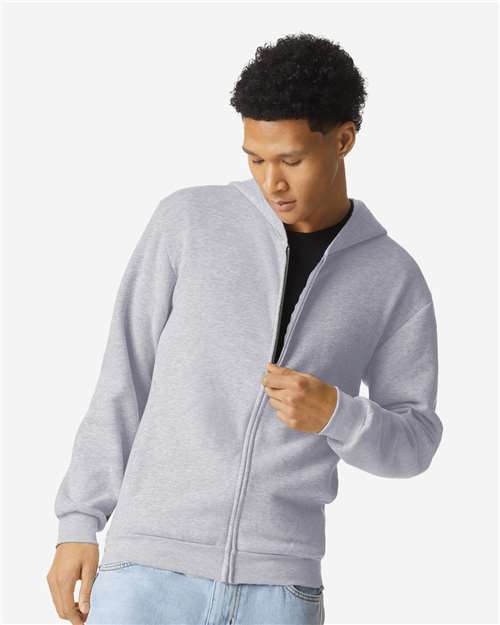 American Apparel Unisex ReFlex Fleece Full-Zip Hoodie Sweatshirt - RF497 Heather Grey