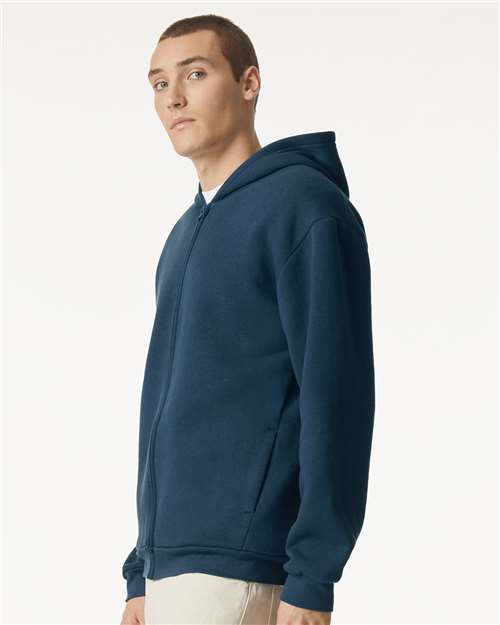 American Apparel Unisex ReFlex Fleece Full-Zip Hoodie Sweatshirt - RF497 Sea Blue