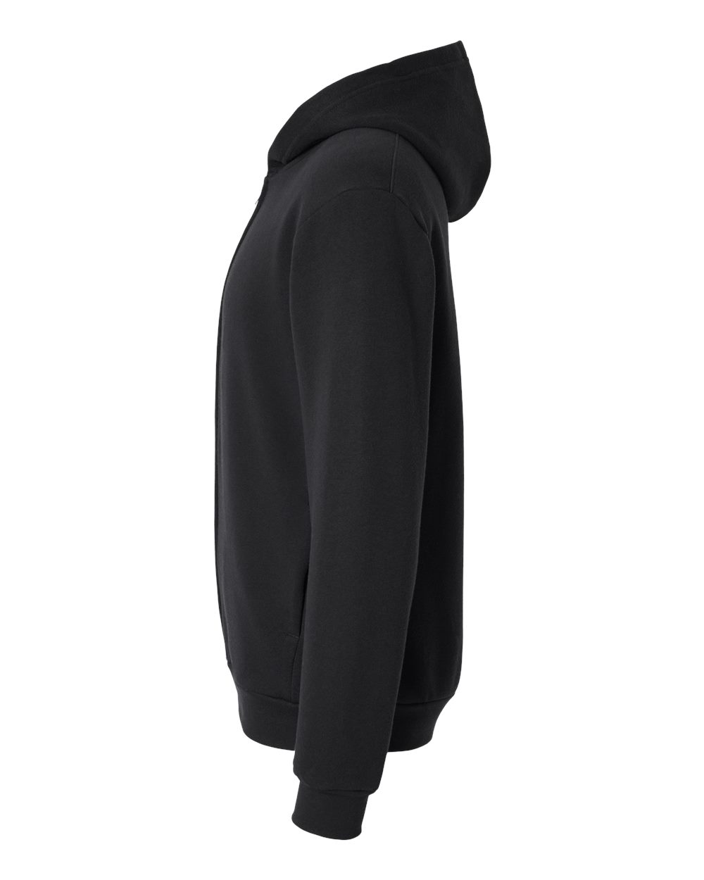 American Apparel Unisex ReFlex Fleece Full-Zip Hoodie Sweatshirt - RF497 Black