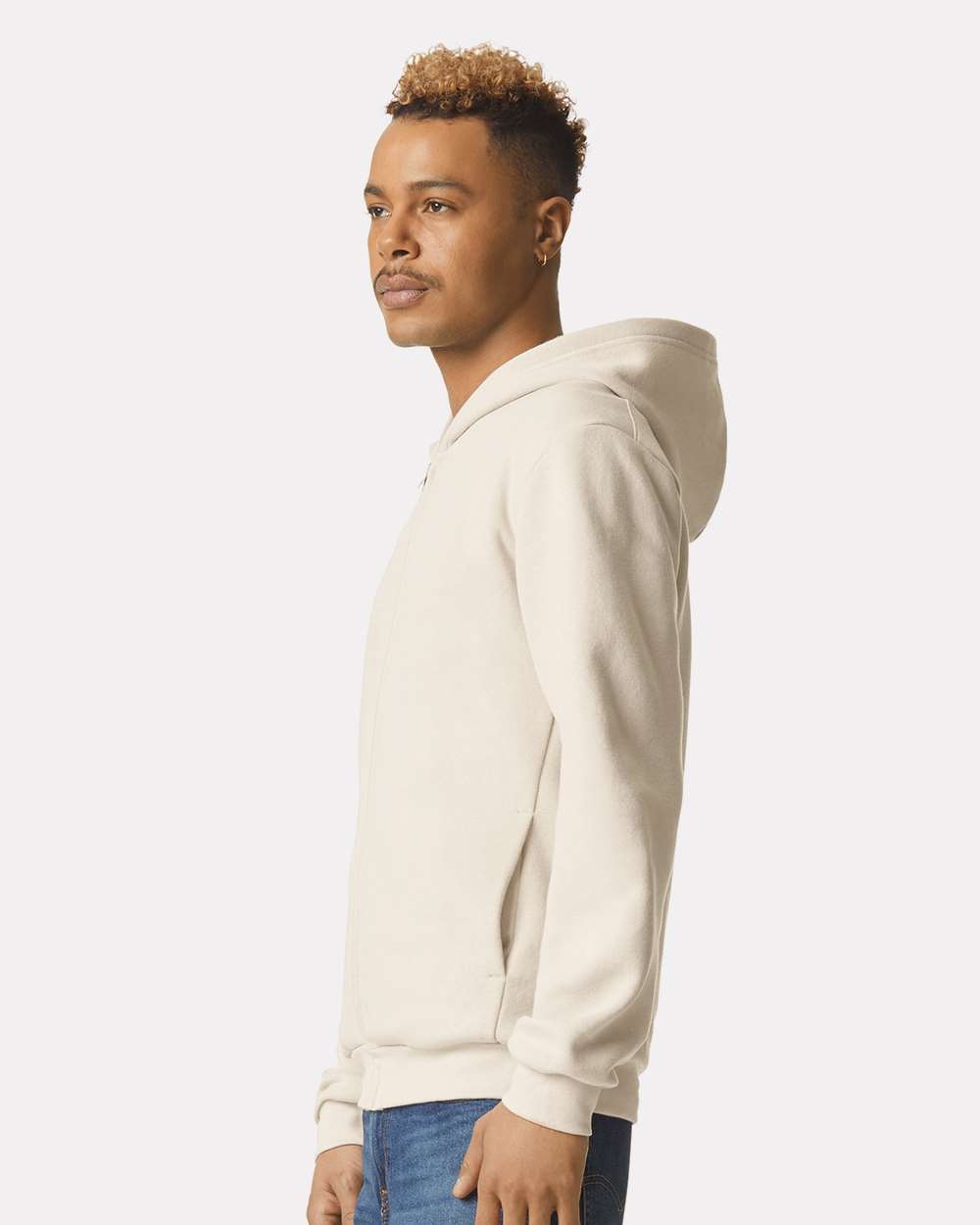 American Apparel Unisex ReFlex Fleece Full-Zip Hoodie Sweatshirt - RF497 Bone