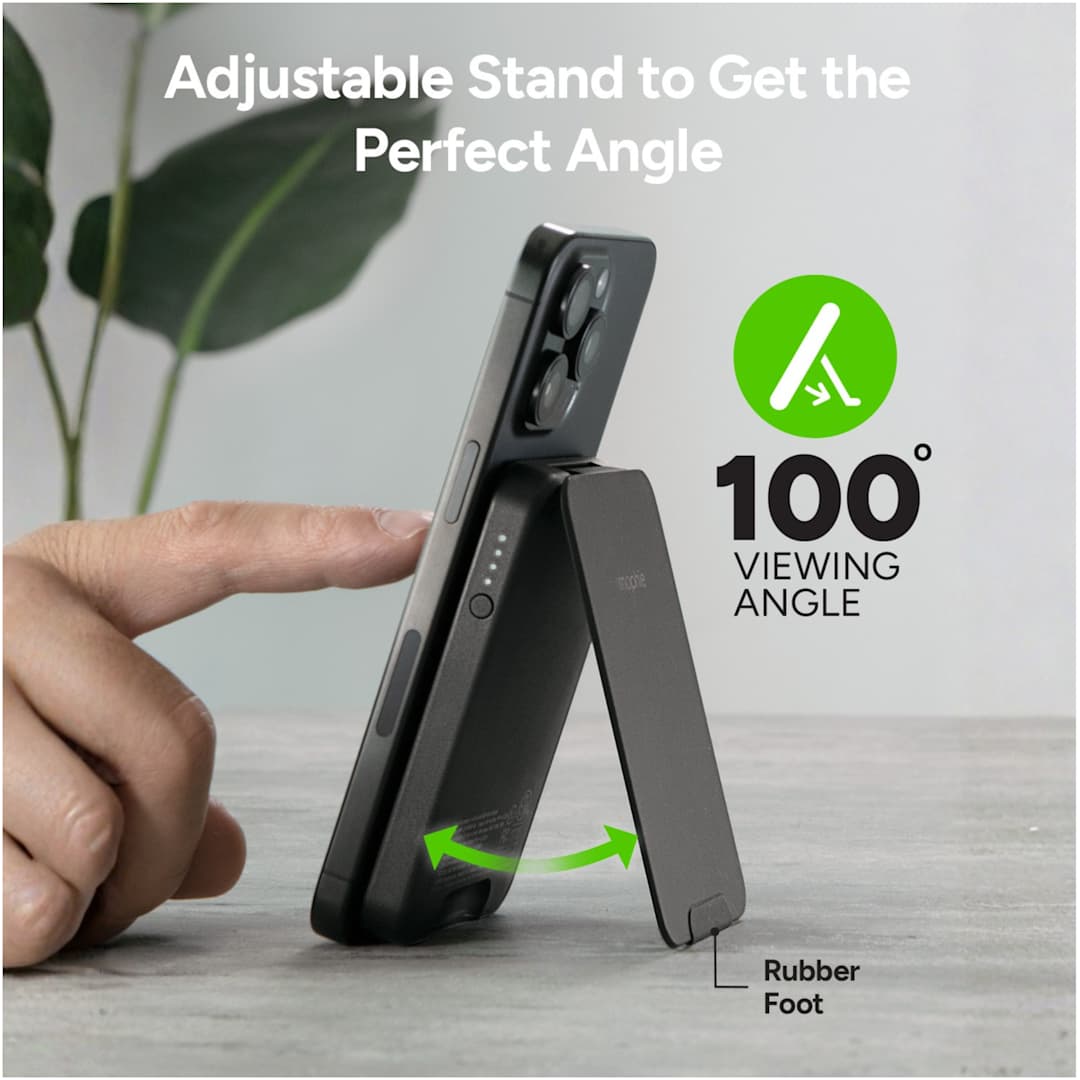 mophie mophie® Snap+5000 mAh Wireless Power Bank w/ Stand - 7124-26 Black