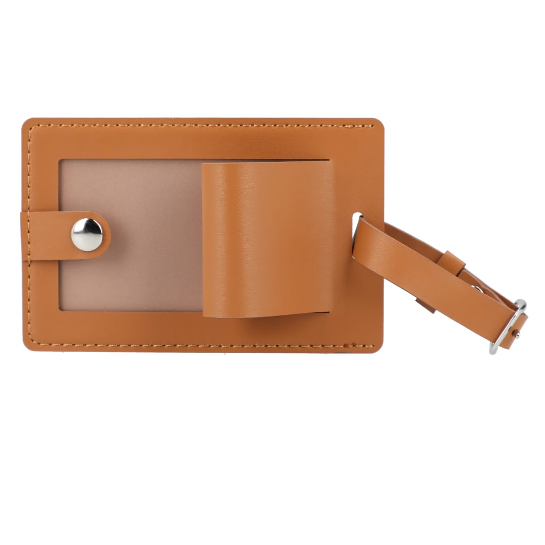 Pineapple Leather Luggage Tag - 7901-26 Brown