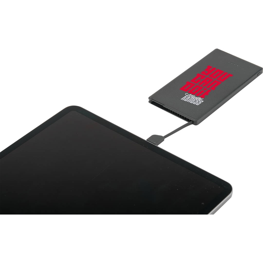 4000 mAh Cable Keeper Power Bank with Type-C Tip - SM-2842 Black