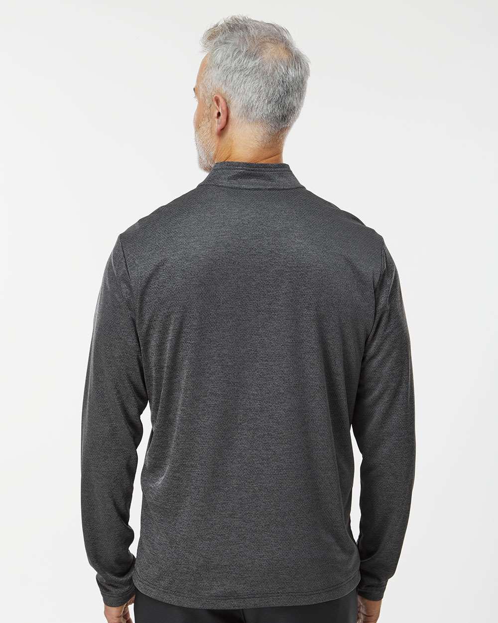 Adidas Men's Space Dyed Quarter-Zip Pullover - A593 Black Melange