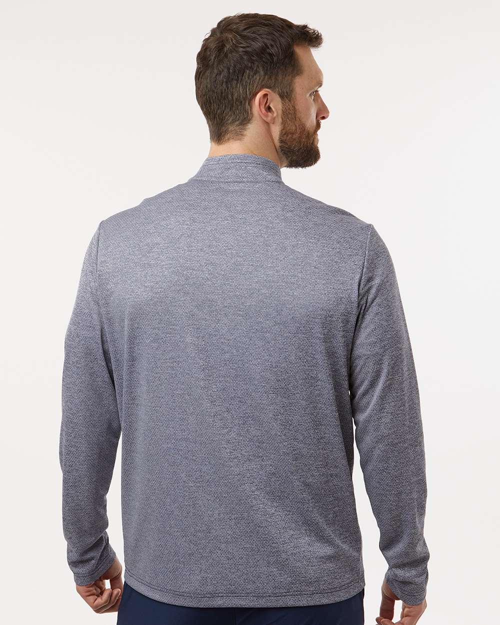 Adidas Men's Space Dyed Quarter-Zip Pullover - A593 Collegiate Navy Melange