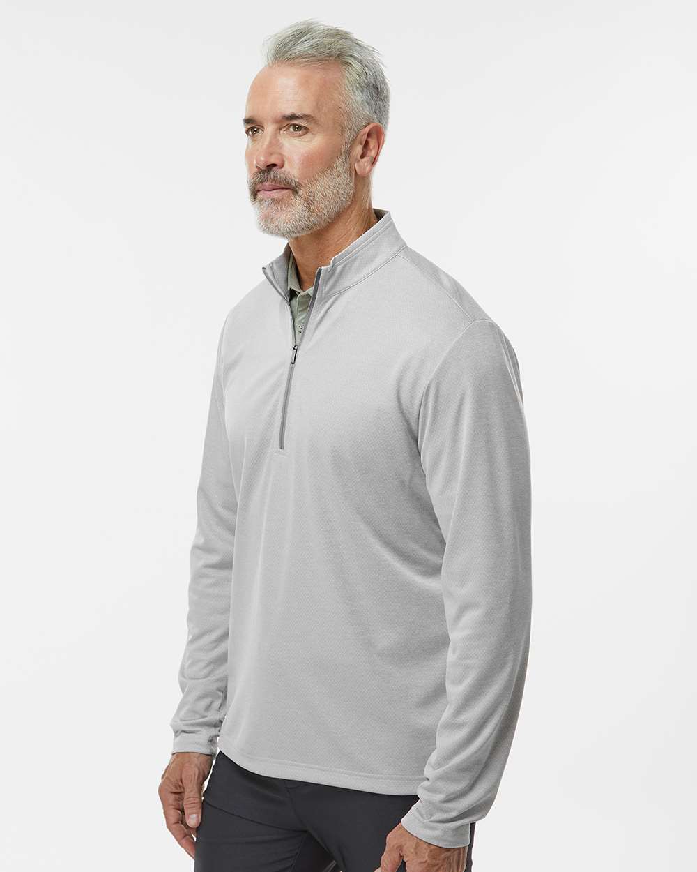 Adidas Men's Space Dyed Quarter-Zip Pullover - A593 Grey One Heather