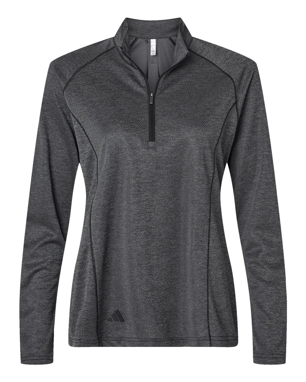 Adidas Women's Space Dyed Quarter-Zip Pullover - A594 Black Melange