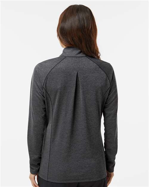 Adidas Women's Space Dyed Quarter-Zip Pullover - A594 Black Melange