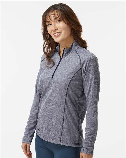 Adidas Women's Space Dyed Quarter-Zip Pullover - A594 Collegiate Navy Melange