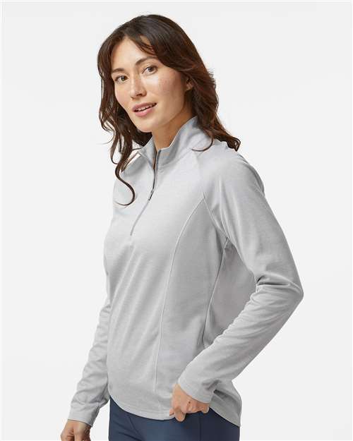 Adidas Women's Space Dyed Quarter-Zip Pullover - A594 Grey One Heather