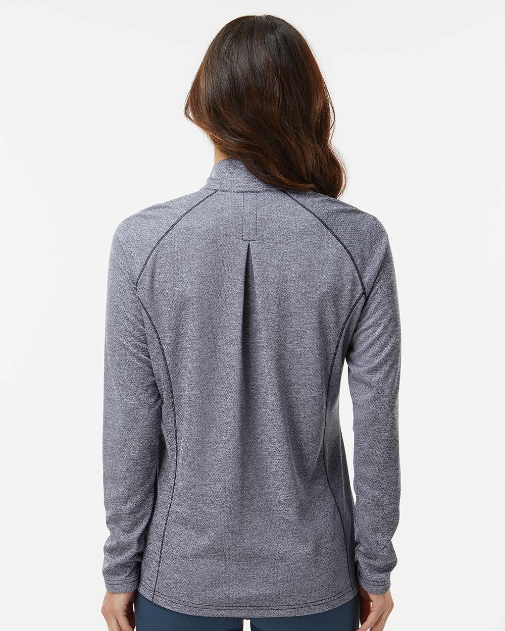 Adidas Women's Space Dyed Quarter-Zip Pullover - A594 Collegiate Navy Melange