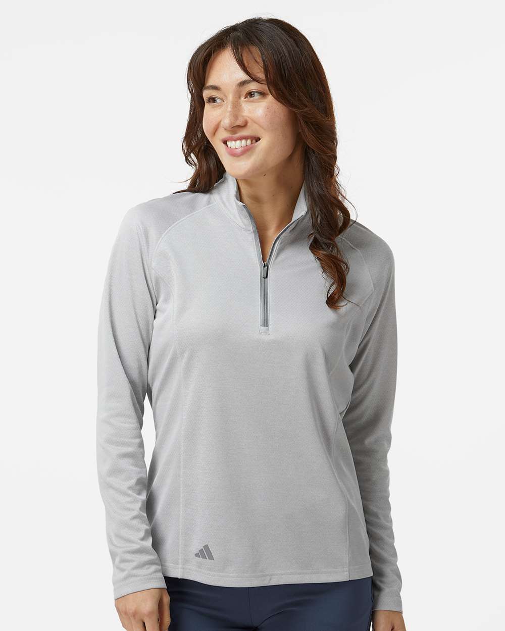 Adidas Women's Space Dyed Quarter-Zip Pullover - A594 Grey One Heather