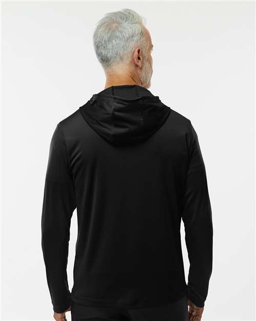 Adidas Men's Lightweight Quarter-Zip Hooded Pullover - A596 Black