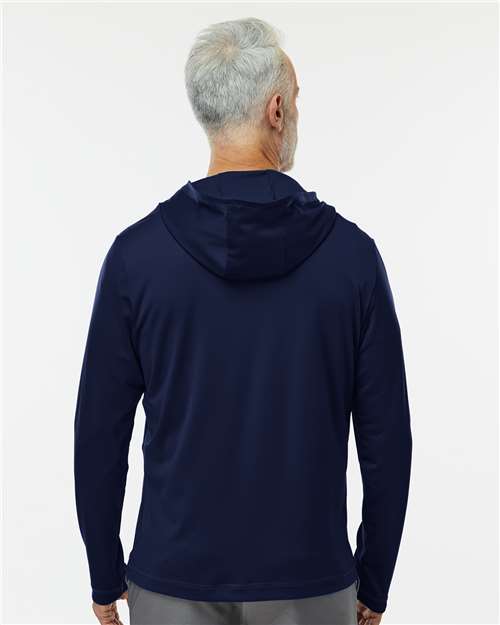 Adidas Men's Lightweight Quarter-Zip Hooded Pullover - A596 Collegiate Navy