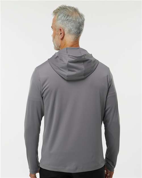 Adidas Men's Lightweight Quarter-Zip Hooded Pullover - A596 Grey Three