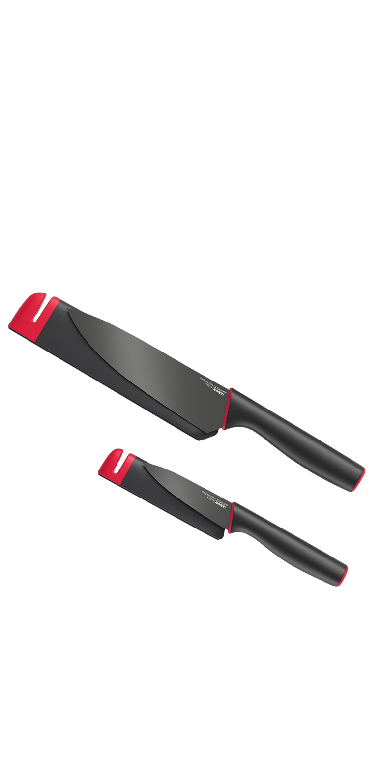 Joseph Joseph Joseph Joseph® Slice&Sharpen 2 couteaux avec étuis - JJ007 Black