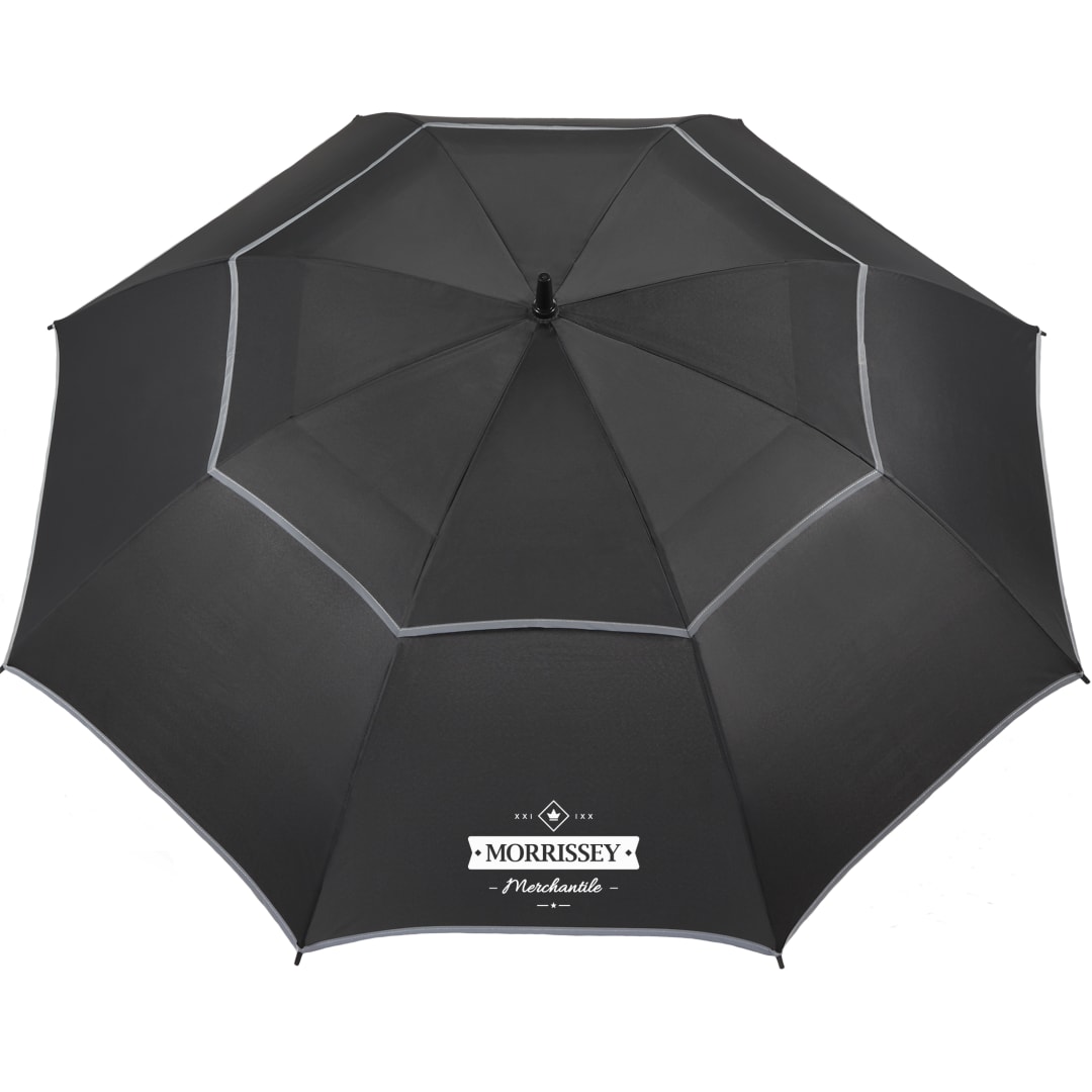62&quot; RPET Golf Umbrella w/ Reflective Trim - 5050-09 Black