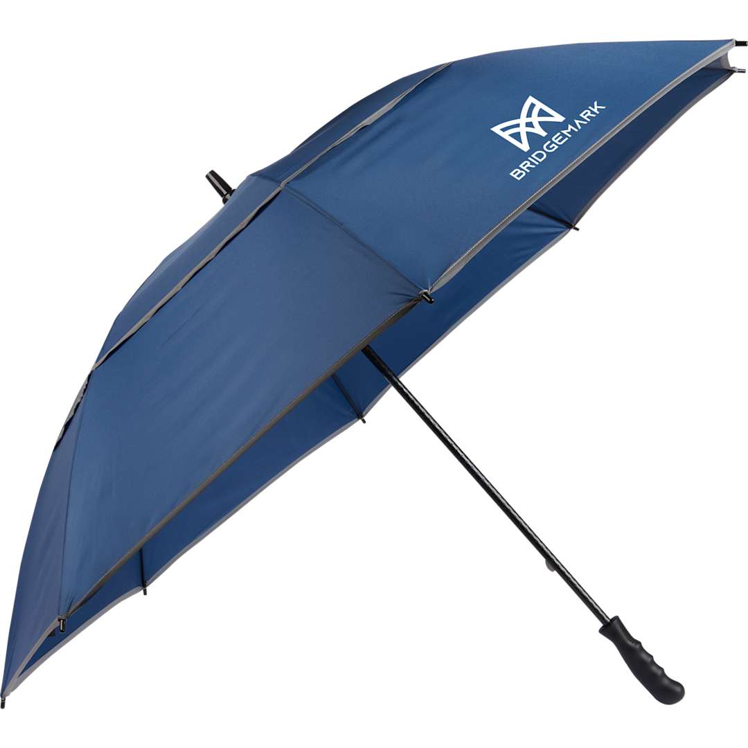 62&quot; RPET Golf Umbrella w/ Reflective Trim - 5050-09 Blue