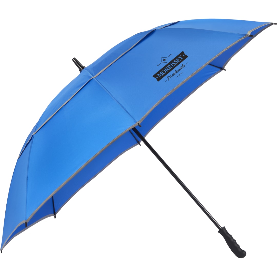 62&quot; RPET Golf Umbrella w/ Reflective Trim - 5050-09 Blue