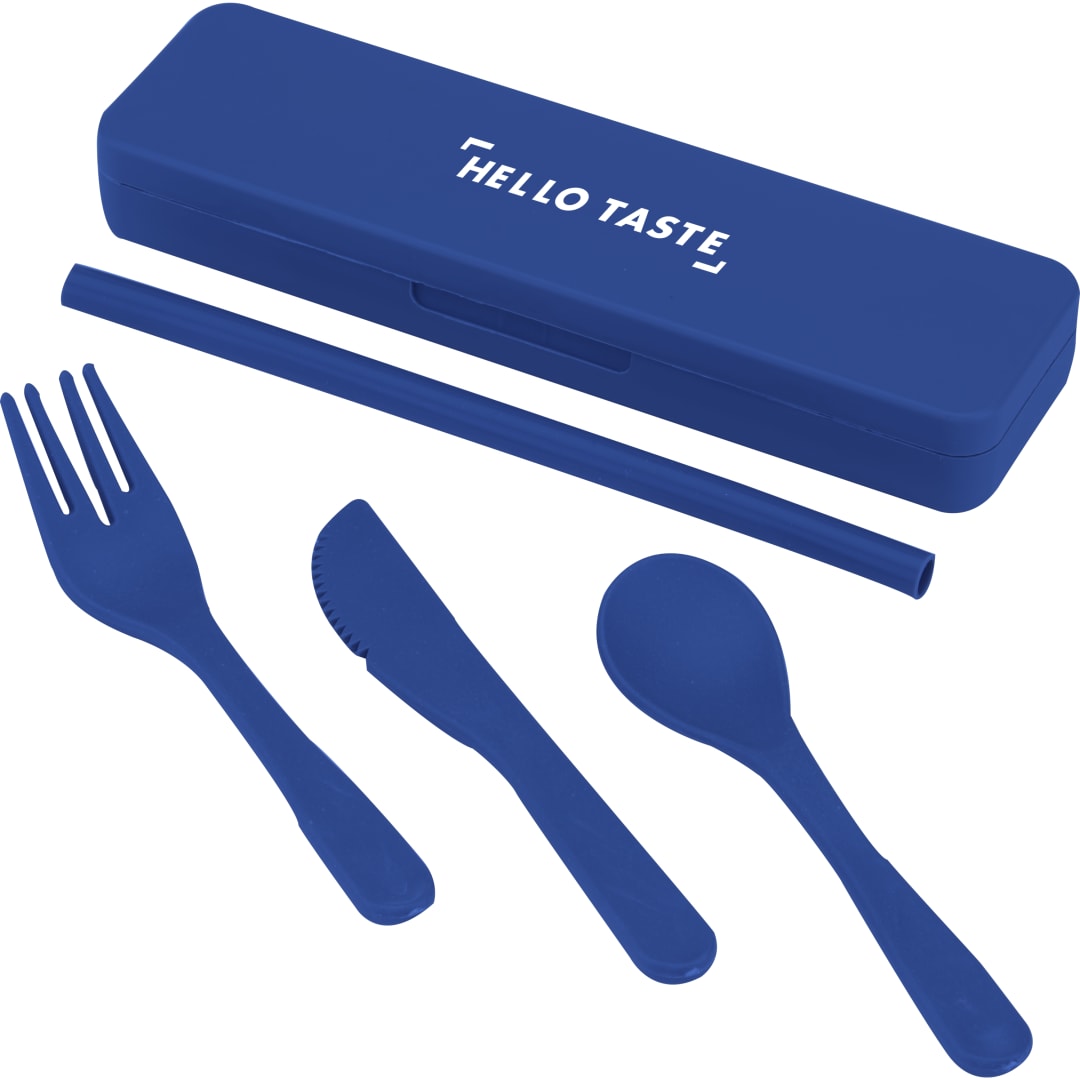 Recycled Plastic Utensil To Go Set - SM-2252 Blue