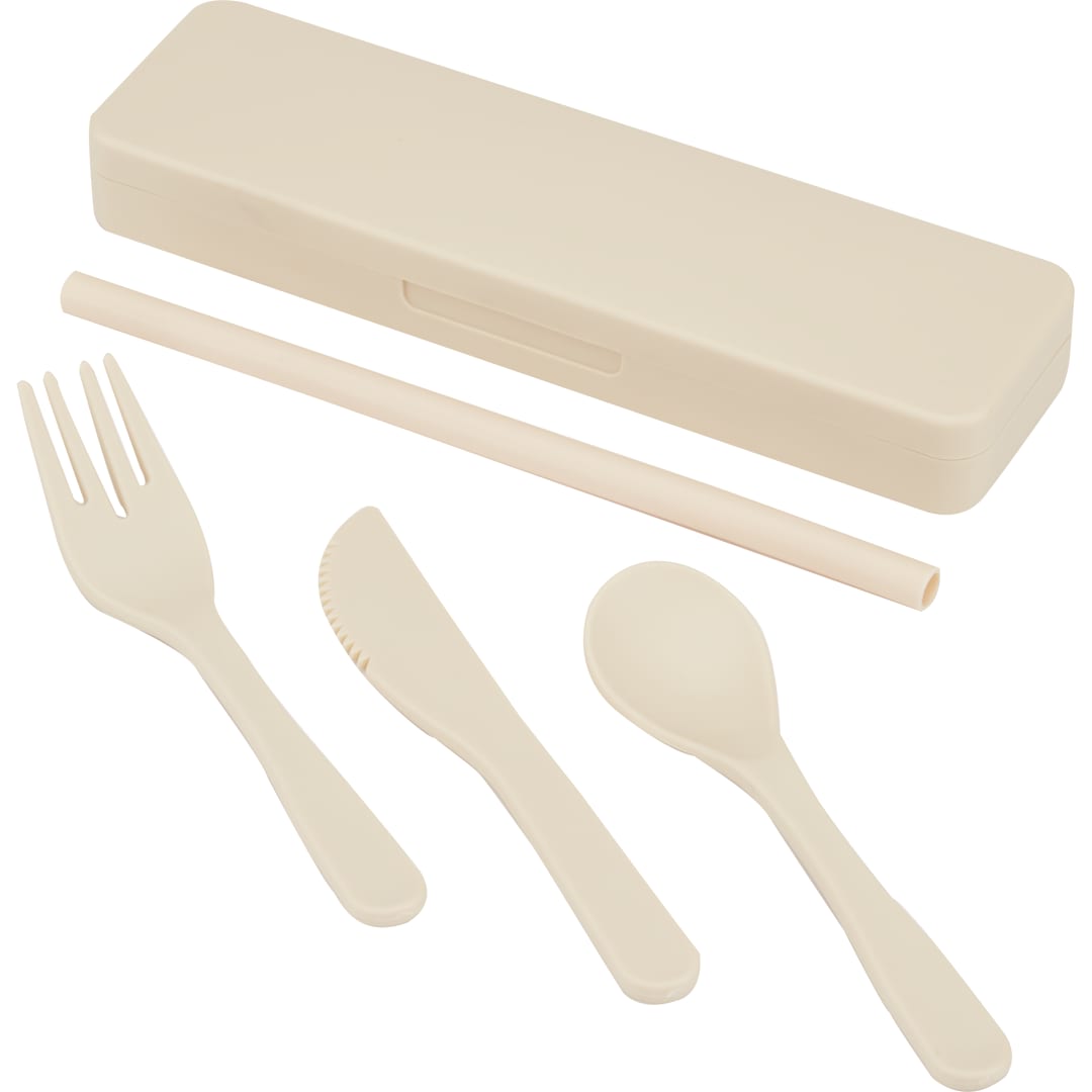 Recycled Plastic Utensil To Go Set - SM-2252 White