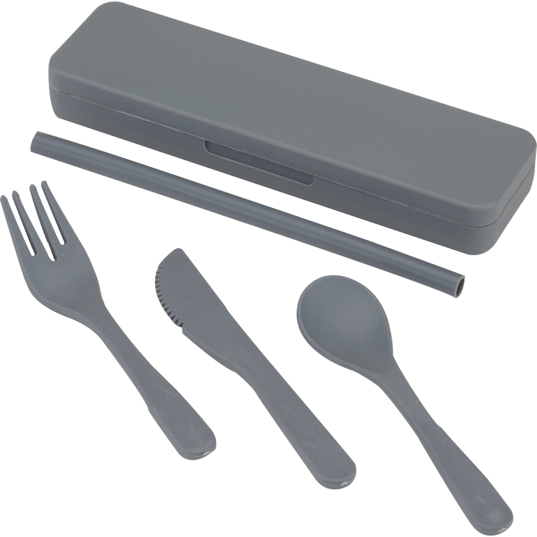 Recycled Plastic Utensil To Go Set - SM-2252 Gray