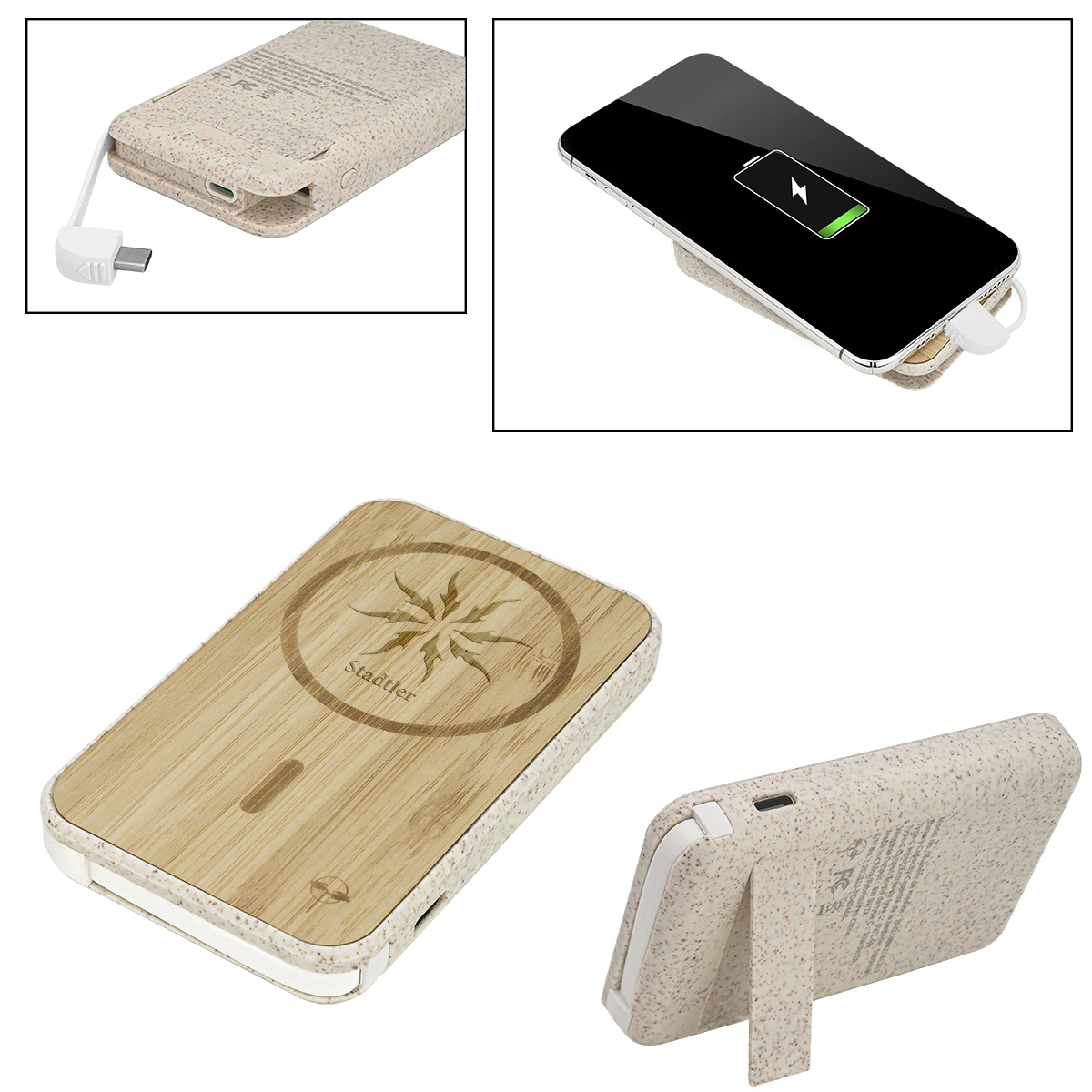 EarthTrendz EarthTrendz™ Magnetic Wireless Power Bank - EL211 beige