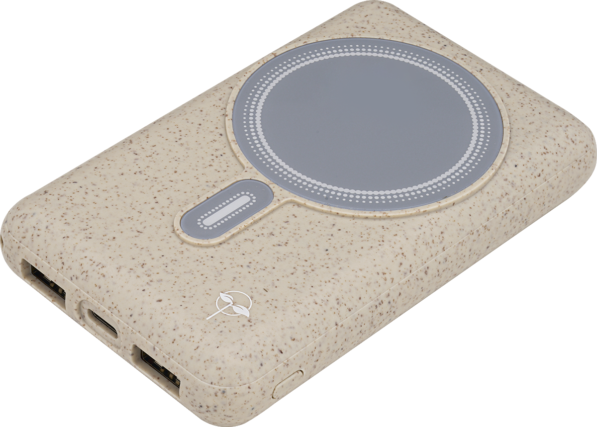 EarthTrendz EarthTrendz™ Solar / Magnetic Wireless Power Bank - EL212 Beige