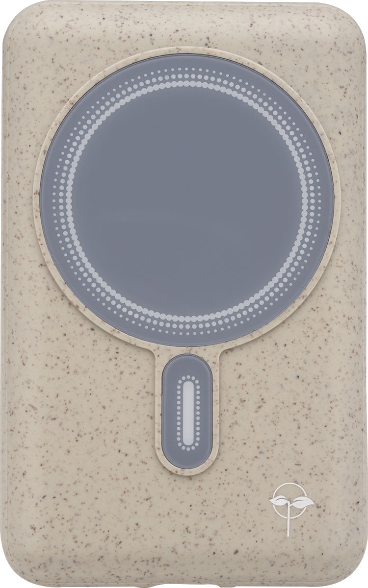 EarthTrendz EarthTrendz™ Solar / Magnetic Wireless Power Bank - EL212 Beige