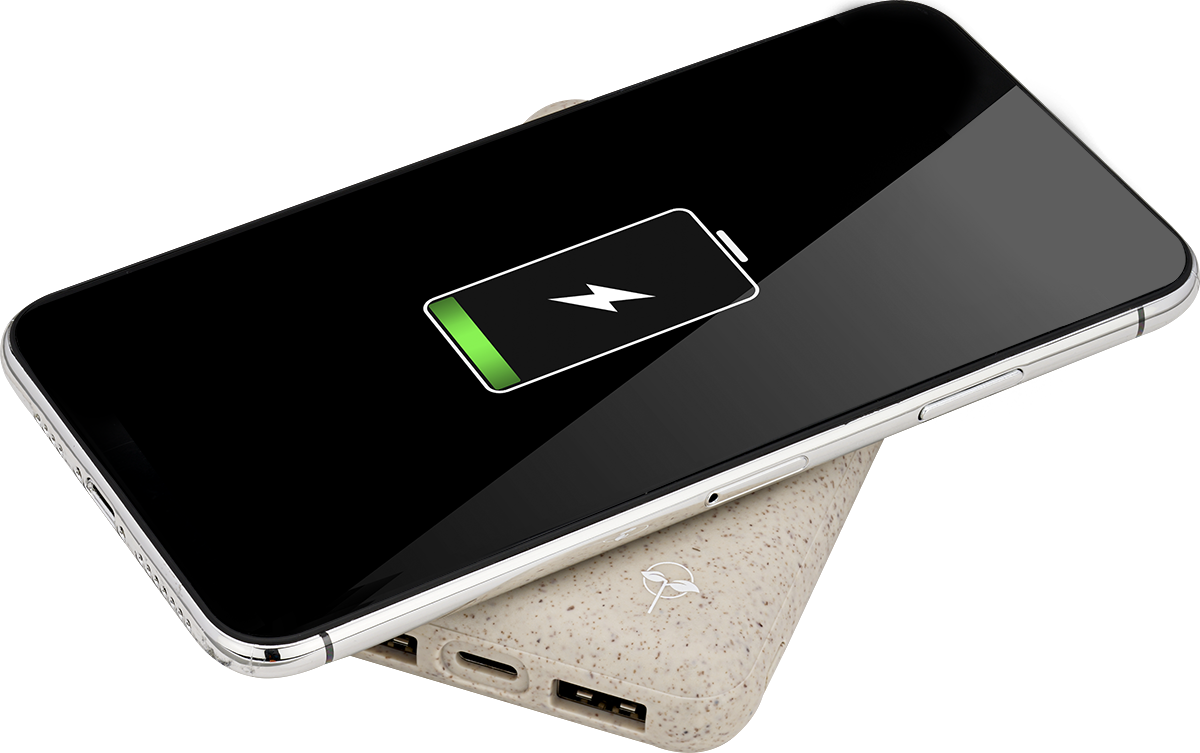 EarthTrendz EarthTrendz™ Solar / Magnetic Wireless Power Bank - EL212 Beige