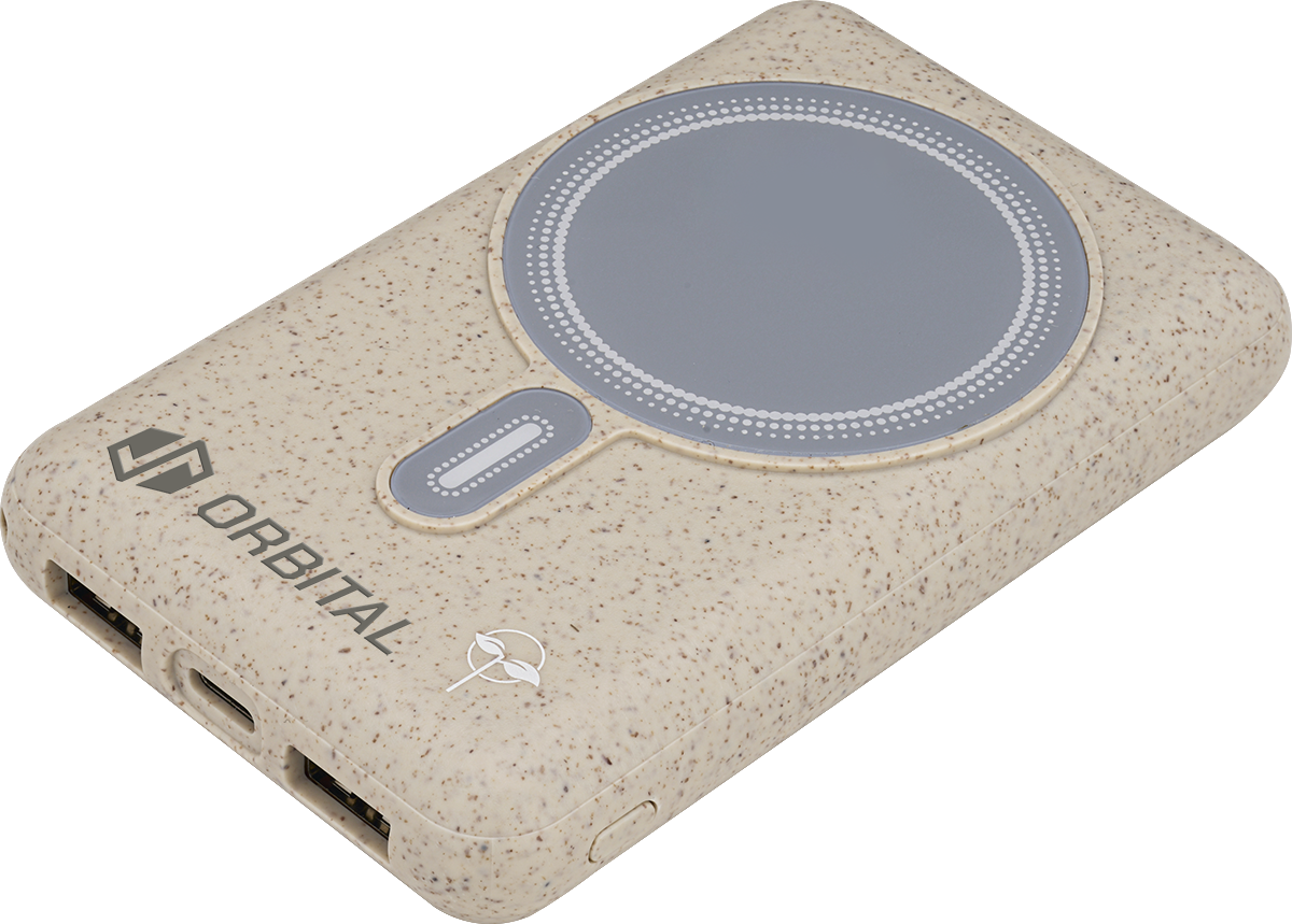 EarthTrendz EarthTrendz™ Solar / Magnetic Wireless Power Bank - EL212 Beige