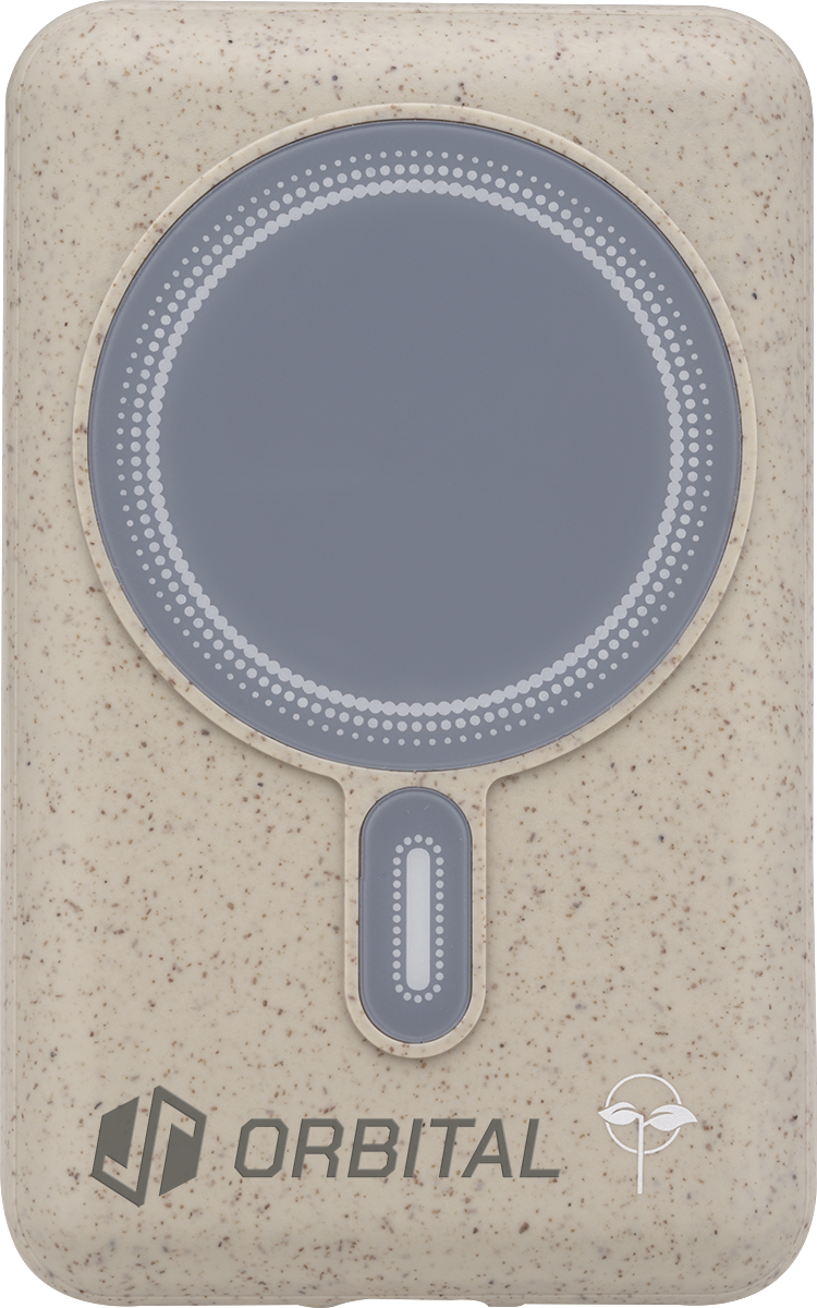 EarthTrendz EarthTrendz™ Solar / Magnetic Wireless Power Bank - EL212 Beige