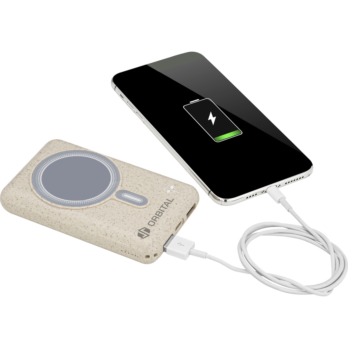 EarthTrendz EarthTrendz™ Solar / Magnetic Wireless Power Bank - EL212 Beige