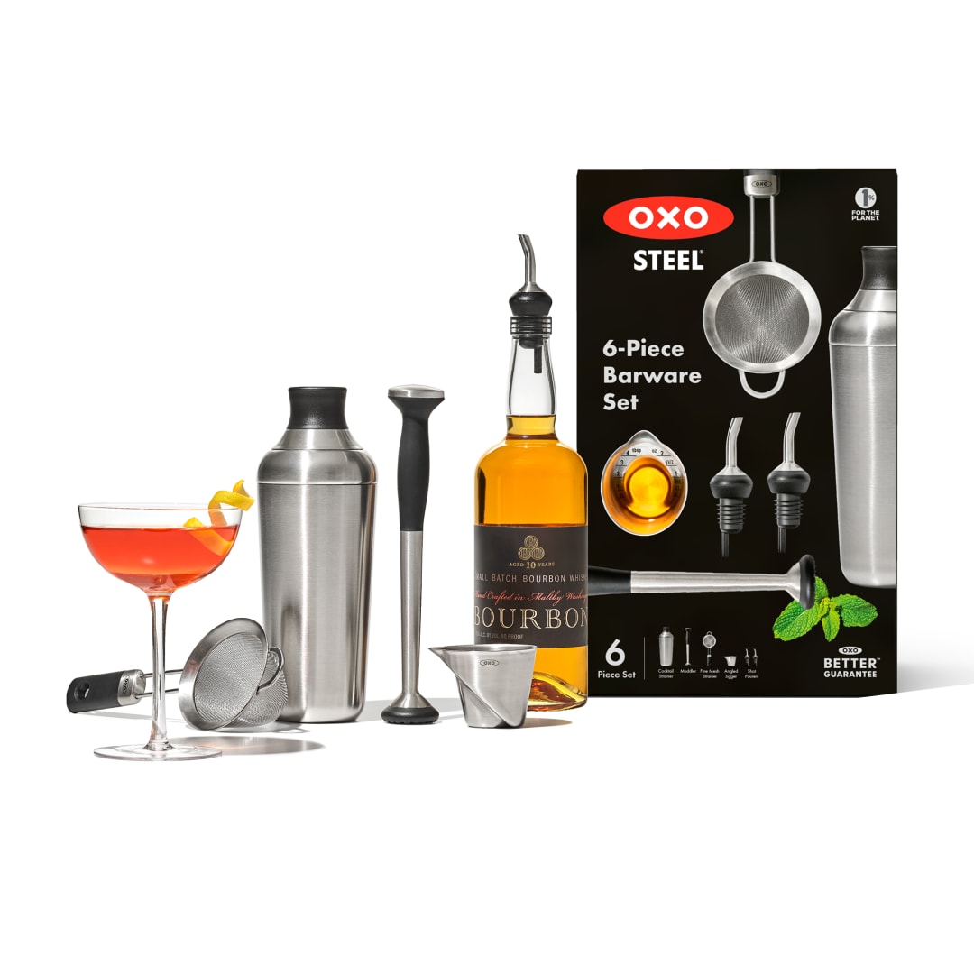 OXO OXO SteeL 6-piece Barware Set - 1990-05 Silver