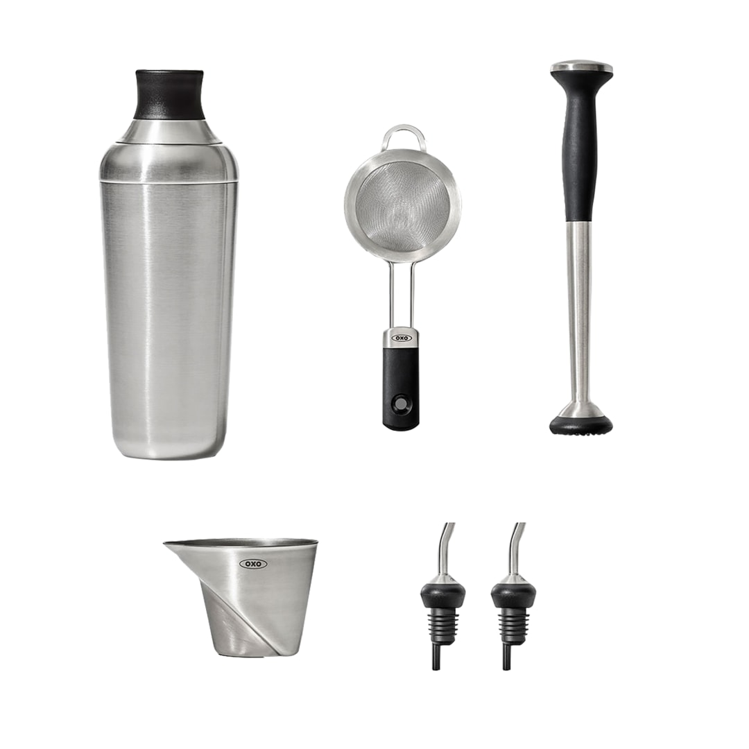 OXO OXO SteeL 6-piece Barware Set - 1990-05 Silver