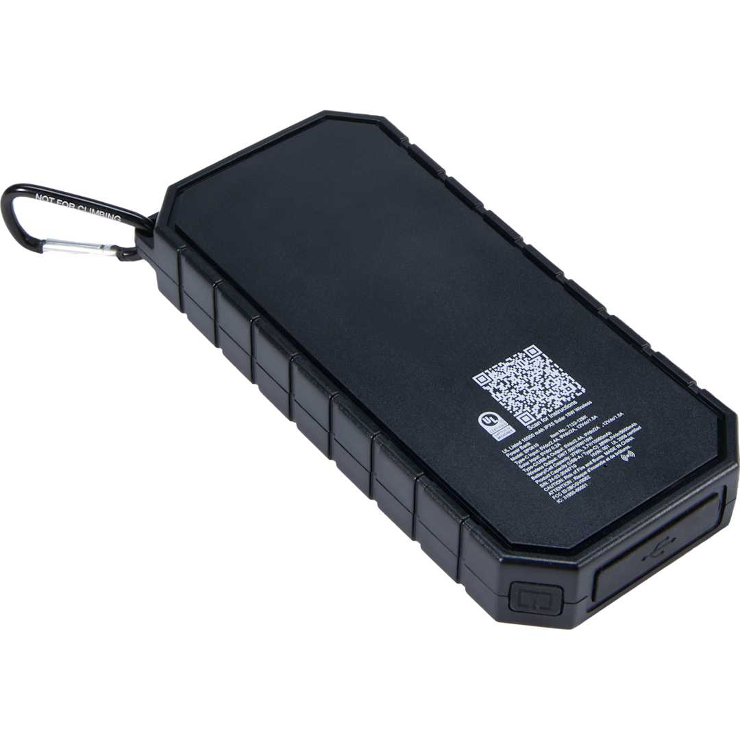UL Listed 10000 IPX5 Solar 15W Wireless Power Ban - 7122-12 Black