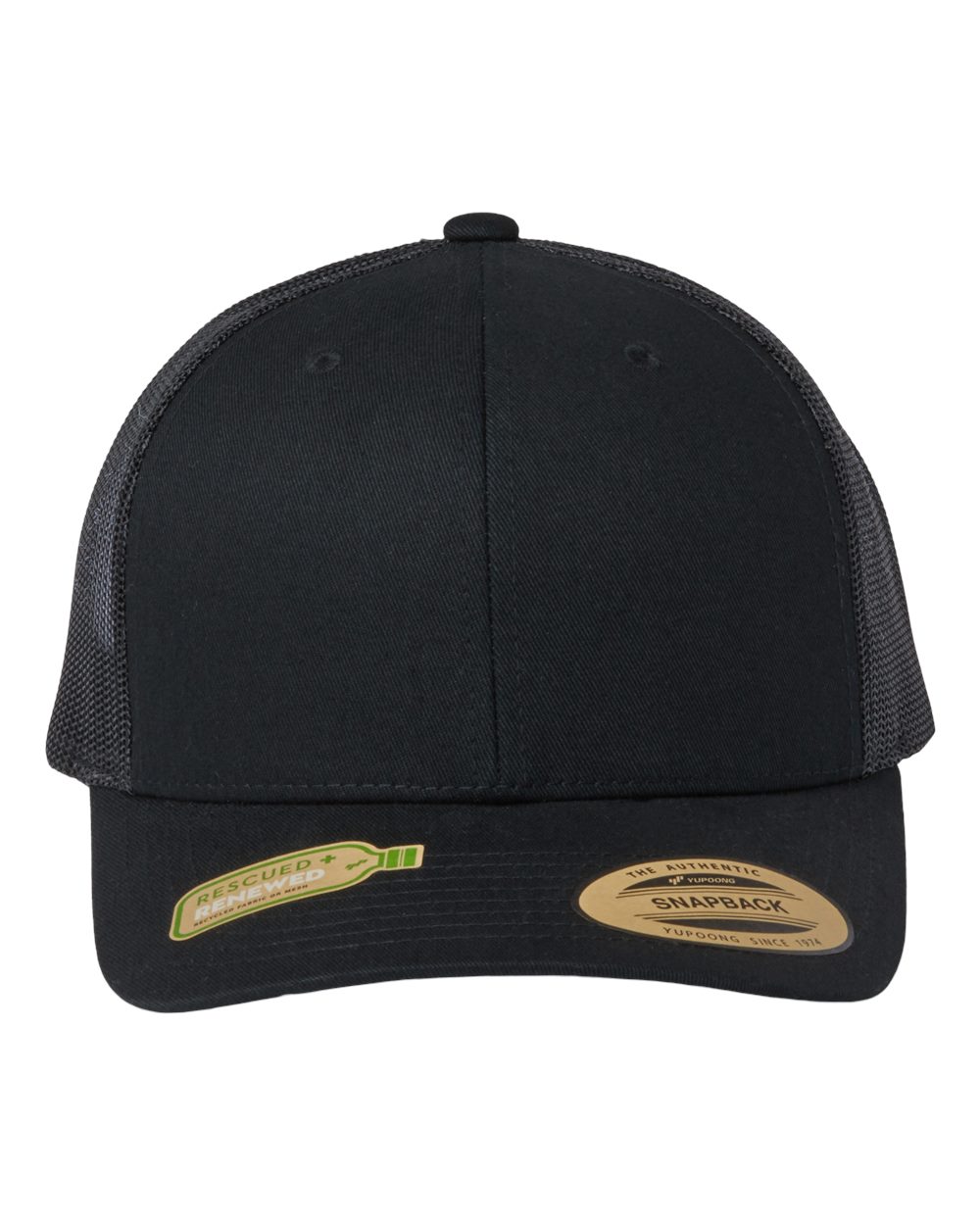 YP Classics Sustainable Retro Trucker Cap - 6606R Black