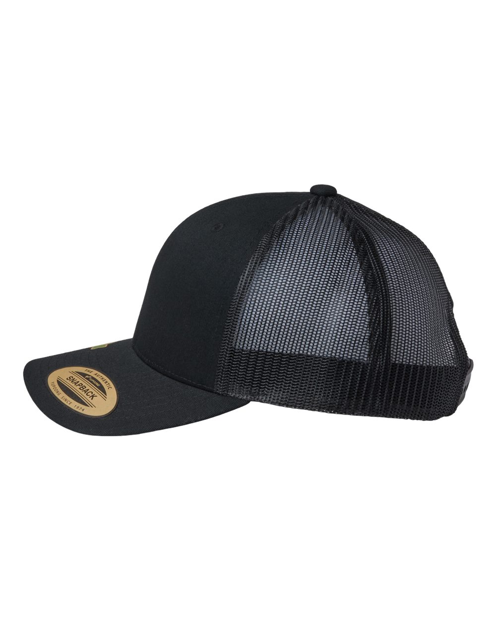 YP Classics Sustainable Retro Trucker Cap - 6606R Black