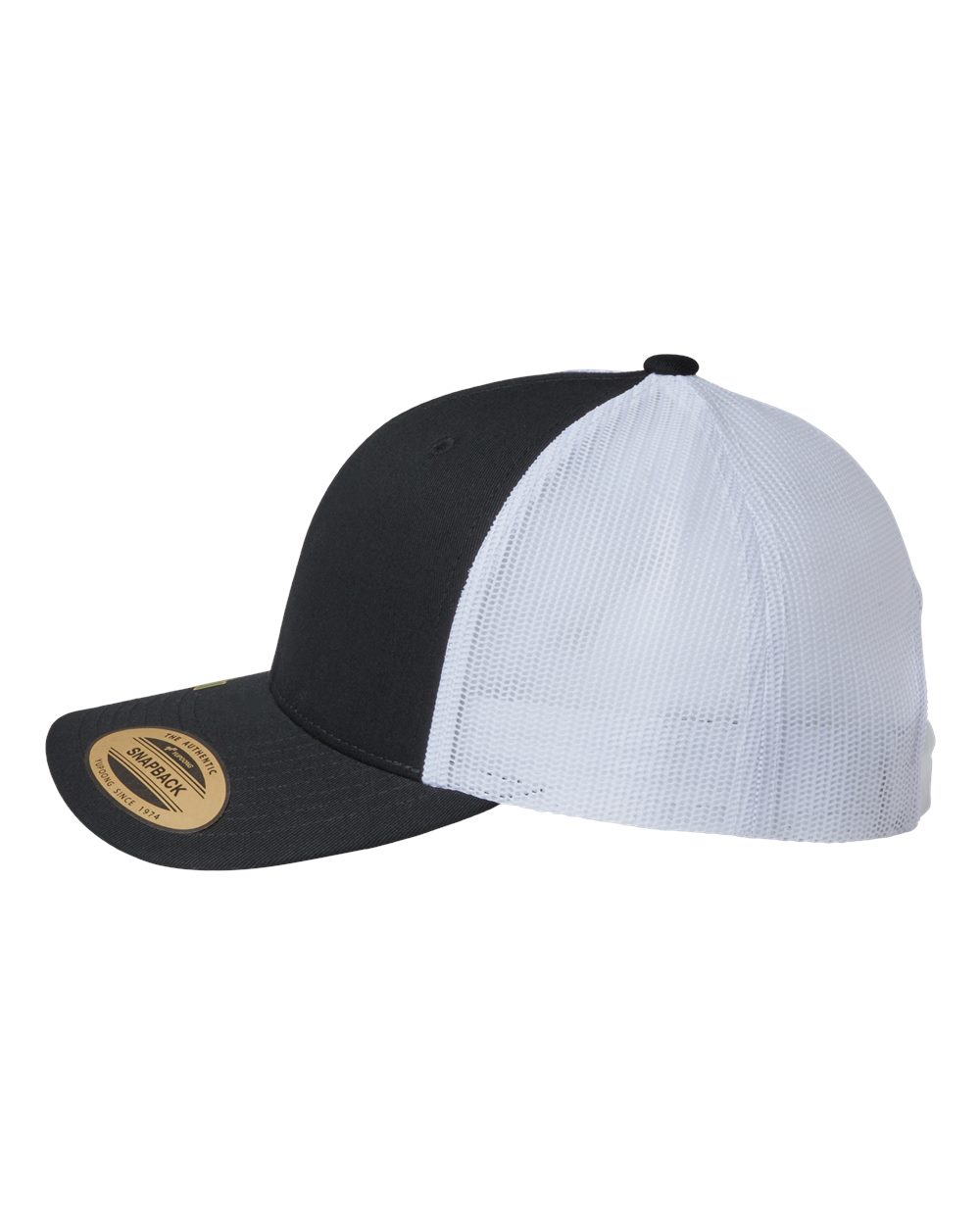 YP Classics Sustainable Retro Trucker Cap - 6606R Black- White