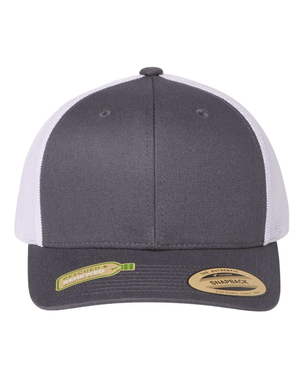 YP Classics Sustainable Retro Trucker Cap - 6606R Charcoal- White