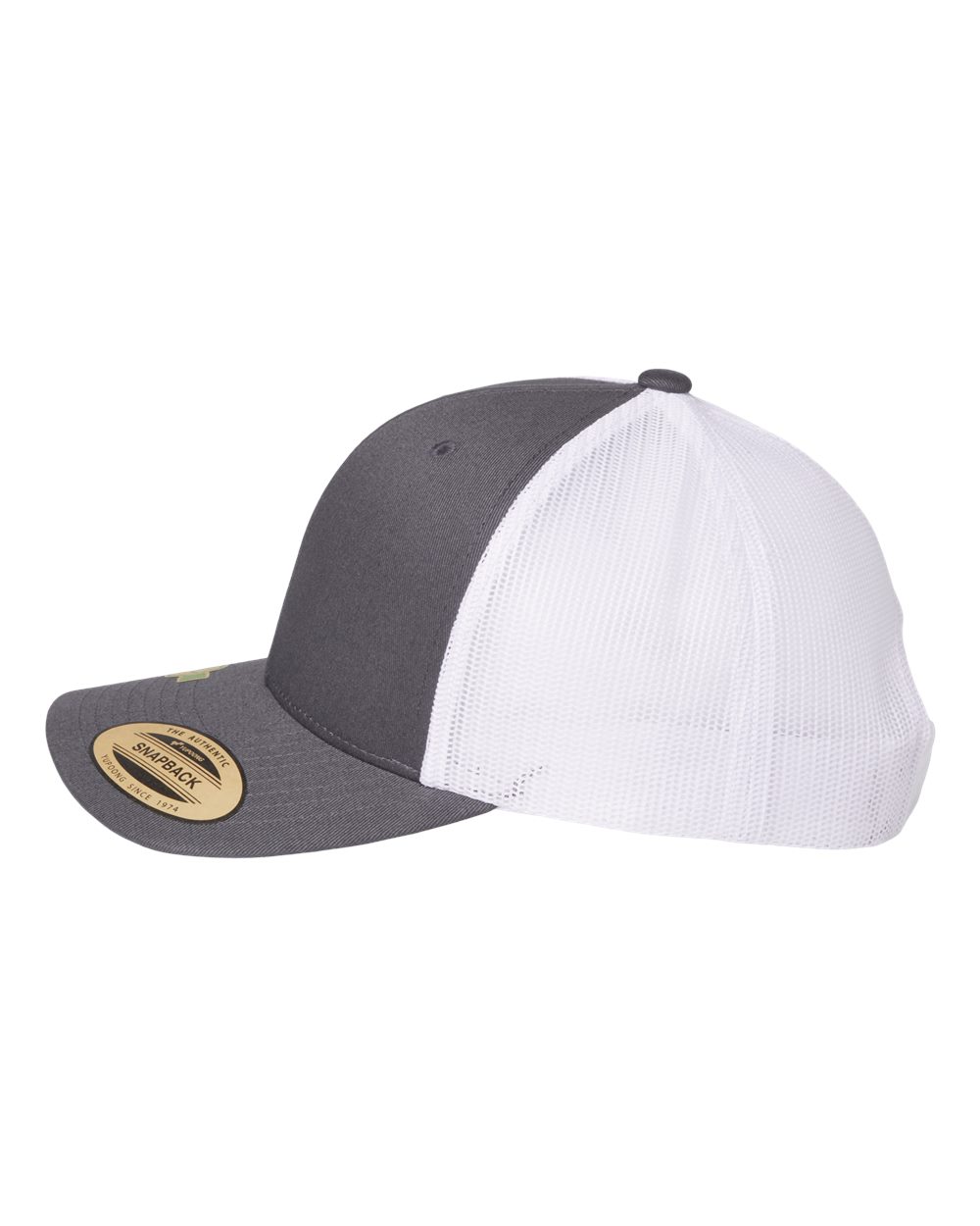 YP Classics Sustainable Retro Trucker Cap - 6606R Charcoal- White