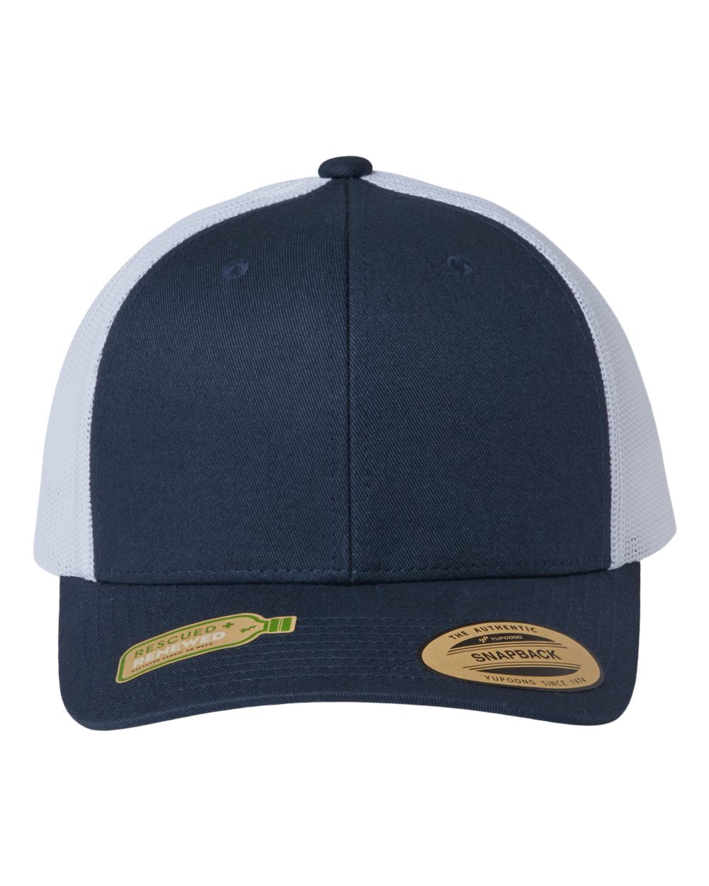 YP Classics Sustainable Retro Trucker Cap - 6606R Navy- White