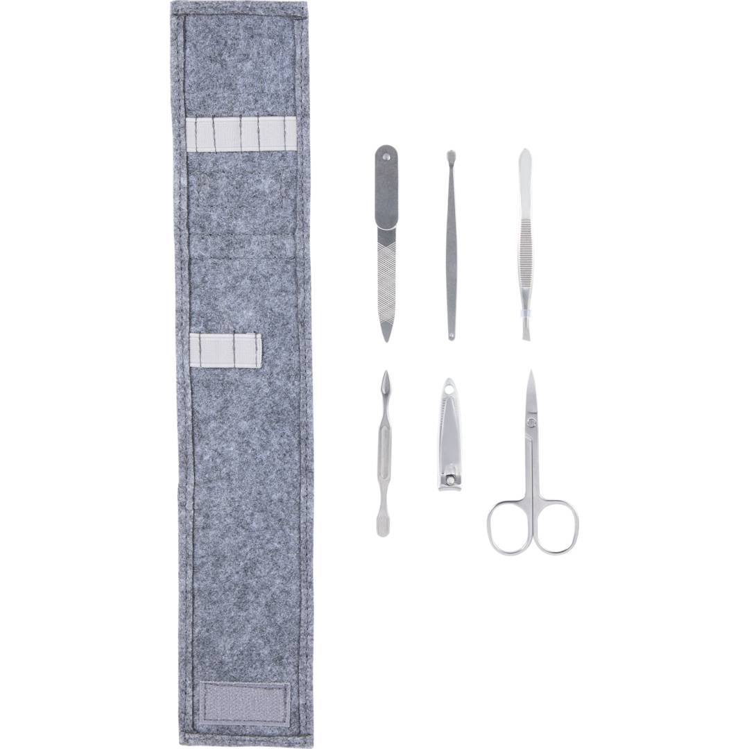 The Goods THE GOODS™ Recycled Felt 6-Piece Manicure Set - SM-1719 Gray